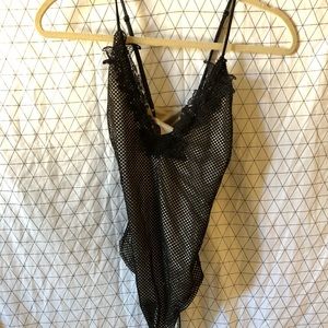 Black and Tan net body suit